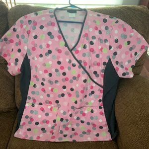 Pink Dot Scrub Top
